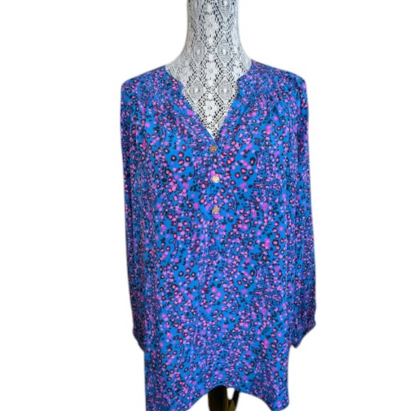 NWT Lilly Pulitzer Elsa Top Blue Flare Growl and Prowl Size XL - Picture 4 of 9
